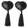 ニップルタッセル (フリルサテンハート) 黒