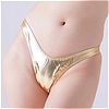 チェリーラブ ストレッチメタリック生地ハイレグTバックショーツ ゴールド