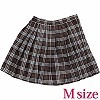 チェック柄プリーツスカート単品 ブラウン M