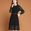 上品かつ清楚なモノトーンドレス　Ｍサイズ　ブラック